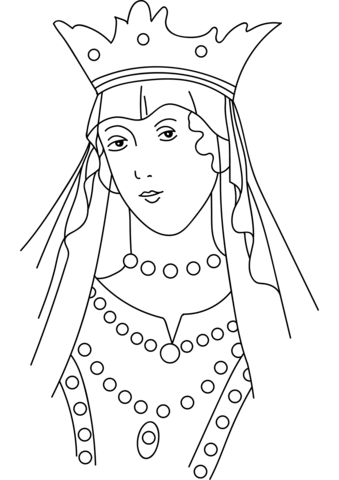 Gallic Headband Entrusted With Stone Necklace Round The Neck And On The Chest   Coloring Page